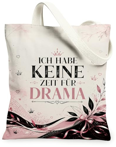 Drama Jutebeutel, Modern Elegant Kronen Rosen FrÜHling Schwarz Mit Langen Henkeln Tasche Shopper FÜR Shopping, Strand, Reise Und Alltag 33x38 Cm