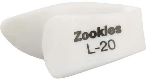 JIM DUNLOP Plektrum Daumen, Zookies L20, Weiß, 12 Stück, Kunststoff