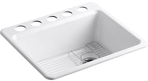 Kohler 5872-5UA1-0 Riverby® 25 undermount single-bowl kitchen sink, White