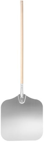 HENDI Pizzaschaufel, mit Holzgriff, Pizzaschieber, Brotschieber, 405x457x(L)860mm, Aluminium