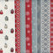 Textiles français Stoffpaket (Alpen - Rot) | 6 Stoffe | 100% Baumwolle | 46 x 56 cm