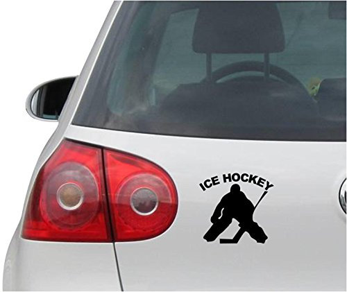 INDIGOS UG Aufkleber - Autoaufkleber - JDM - Die Cut - Ice Hockey Decal Window Laptop Vinyl - Folie Sticker - schwarz - 93mmx88mm