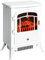 HOMCOM Cheminée électrique à Effet de Flamme poêle Style rétro Thermostat 950-1850 W Anti surchauffe Blanc