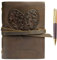 Leder Notizbuch Journal Herz Geprägt A5 Reisetagebuch, Vintage Schreiben für Frauen Mädchen Teenager, Antike Weiche Rustikale Echtes Leder 20x15cm Geschenk, Tagebuch Skizzenbuch Travelers Notebook