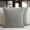 Encasa XO Chenille Kissenbezüge Set von 2 | Solides Hellgrau - (16x16) (40x40 cm) | Dekorative Akzent Quadratische Wurfkissenbezüge Für Couch, Heimdekoration, Sofa