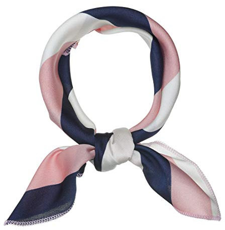 sourcing map 50cm Bande Impression Square Cou Enveloppe Écharpes Tête Écharpe Fanchon Foulard Bandana pour Femmes Rose Blanc 50 * 50 cm / 19,69 * 19,69 pouces (L * W)
