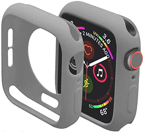 Mimall Funda Compatible con Apple Watch Series SE/6/5/4 44mm, Bumper Case Anticaída para iWatch, Suave Flexible TPU Funda Protectora Slim para Apple Watch Series SE/6/5/4 44mm - Gris Oscuro
