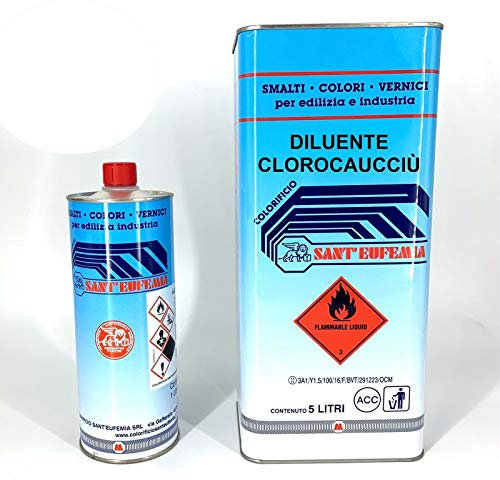 SOLVENTE DILUENTE AL CLOROCAUCCIU PER PISCINE PROFESSIONALE 1-5-25 LT (5 Litri)