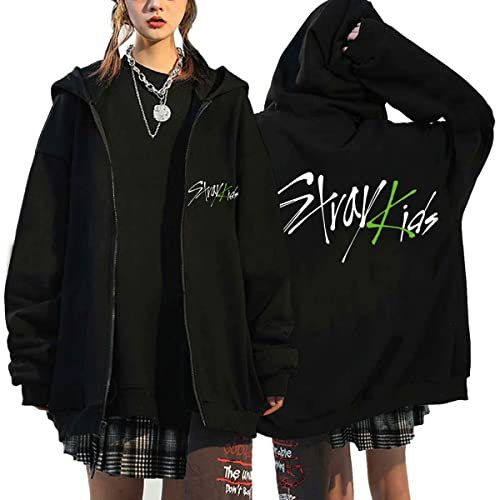 Flyself KPOP Maniac Zip Up Felpe con Cappuccio Uomo Donna Y2K E-Girl Pullover Sweatshirt Maglione Maniche Lunghe Maglietta Giacche Casual Felpa con Cappuccio Gotico Harajuku Streetwear