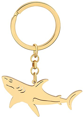 DALANE Edelstahl Hai Schlüsselanhänger Ozean Fisch Auto Schlüsselring Hai Anhänger Geschenke Schmuck für Damen Kinder Mädchen