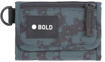 BOLD Lässig Kinder Geldbeutel mit Klettverschluss und transparenten Sichtfenster/School Wallet Bold Spots blue