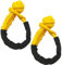 Lot de 2 manilles souples et solides - Résistance à la rupture 17T - Corde de récupération pour le sauvetage de remorque (jaune, 12 mm x 55 cm)