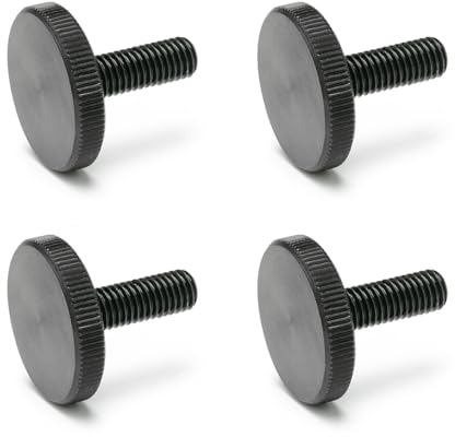 Ganter Normelemente | Flache Rändelschrauben | Rändelschrauben (niedrige Form) | DIN 653-M8-16 | 4 Stück | Stahl brüniert | Gewinde: M8x16