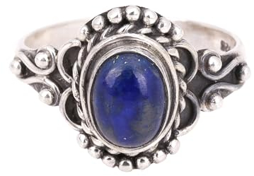 Lapislazuli Ring, 925 Sterling Silber, Handgefertigter Ring für Damen, Bohemian Ring, Edelstein, Lapislazuli