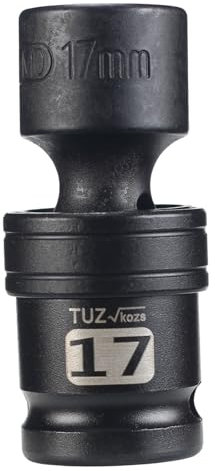 1/2 Universal Joint Socket.1/2-Inch Drive Shallow Impact Universal Joint Swivel Socket.Chrome Molybdenum Steel.6 Point, Metric 17mm