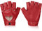 Sintege Punk Half Handschuhe Frauen Punk Half Finger PU Leder Performance Handschuhe Aushöhlen Fingerlose (Rot)