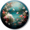 UVTECHPRINT Glasbild Wandbild Heimdekoration rund 3D Garten See Blumen 80x80 cm Wohnzimmer Kunstdruck Bilder auf Glas