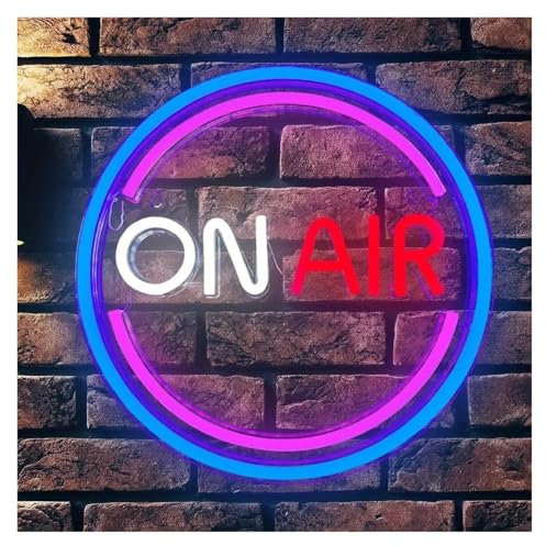 MINGYTN LED néon signe Panneaux Néon LED On Air Décoration Murale Alimentation USB Pour Influenceurs Podcasts Diffusion En Direct Stades 30cmx30cm