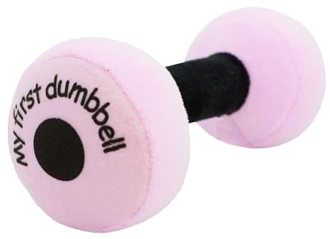 Lullaberry My First Hantel - Plüsch Baby Rassel Spielzeug - Sicheres, weiches Langhantel Workout Spielzeug für Säuglinge Jungen und Mädchen - Rosa