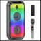 TAMPROAD Cassa Bluetooth, 80W Peak Wireless TWS Altoparlanti portatili per feste all'aperto con subwoofer, luci colorate a LED, forte cassa musicale stereo con microfono per casa, campeggio, viaggi