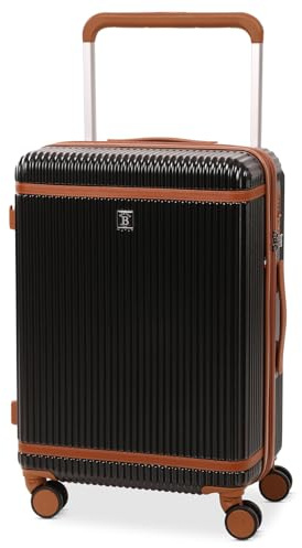 BERTOO Napoli Erweiterbarer Hartschalenkoffer 72–83 l mit TSA-Schloss, abnehmbaren Doppelrollen, Schwarz, XL-Reisegepäck