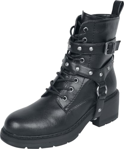 Rock Rebel by EMP Mujer Botas Negras con Cordones y Tachuelas EU39