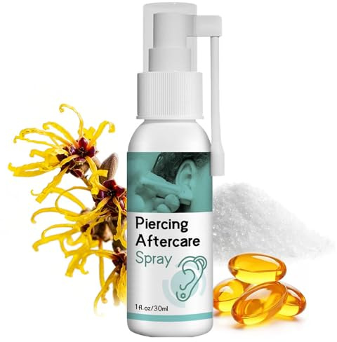Piercing Cleaning Solution Saline Solution Piercing Soothing for Ears Ear Piercing Cleaning Solution Gentle Cleaning Saline Spray for Ears, Nose, Tongue, Navel