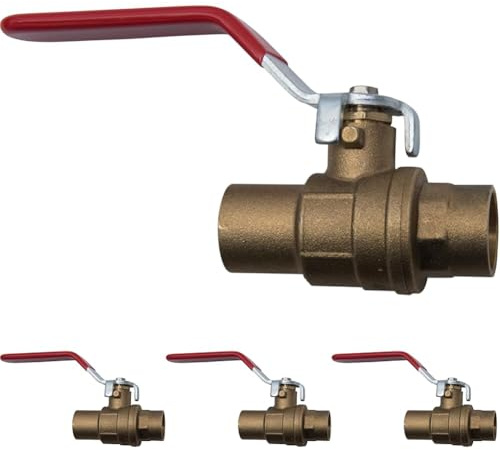 Cornat Löt-Kugelhahn 15 mm - Messing - Mit Hebelgriff - Betriebstemperatur: max. + 200° C Betriebsdruck: max. 10 bar - Ø 15 mm/Wasserhahn/Absperrhahn/Absperrventil / T594007 (Packung mit 4)