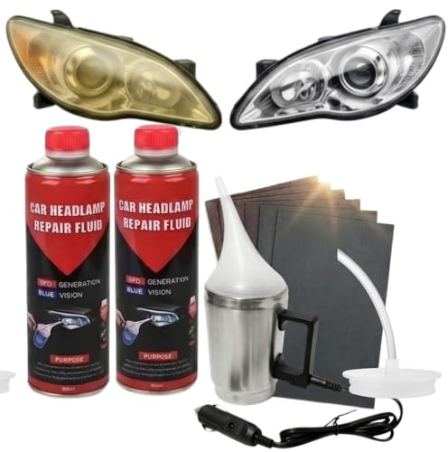 Ctopkatuo Kit de Pulido y Mantenimiento de Faros de Coche – Elimina Amarilleo y Arañazos Superficiales para Mayor Claridad y Visibilidad Vial