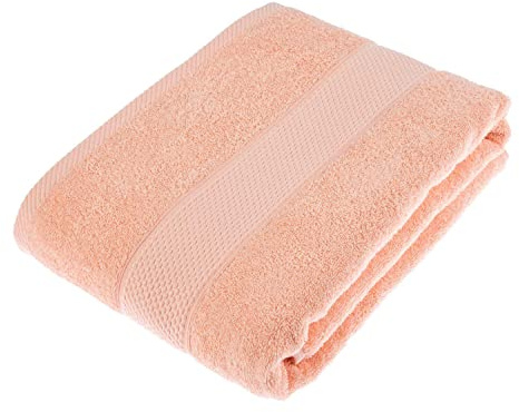 HOMESCAPES Peach Turkish Cotton Bath Sheet Super Soft Thick & Absorbent 500 GSM Towel Heavy Weight for everyday Luxury