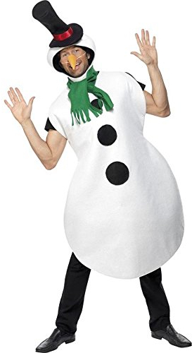 Smiffys Kostüm Schneemann, Weiß, mit Überzieher, Schal, Hut und Karottennase