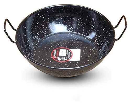 Vaello Campos Enamelled Deep Frying Pan/Flat Bottomed Wok/Spanish Sarten - Double Handle 36Cm