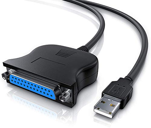 CSL - Cavo adattatore USB Parallelo LPT 25 Poli – Cavo usb per Stampante con porta parallela - Plug e Play driver non richiesti – Win 10 – Lungo 90 cm