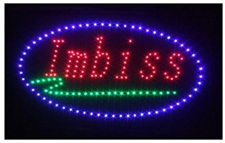 Miobo LED Schild Leuchtschild Reklame LEUCHTREKLAME Werbung versch.stylen DISPLAY SIGNS IMBISS