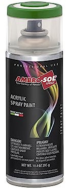 Ambro-Sol V4006029 Smalto Acrilico Multiuso, Vernice Brillante per Interni ed Esterni, Adatto per Qualsiasi Tipo di Materiale, Bomboletta Spray in Banda Stagnata Riciclabile 400 ml, Verde Menta