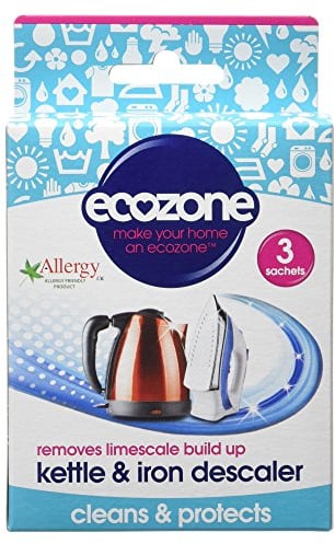 EcoZone Kettle and Iron Descaler, Internal Cleaner & Scale Remover for Kitchen & Home Appliances, limescale Prevention Sachets, Easy To Use, Natural Vegan & Non Toxic Eco-Safe Formula (3 Treatments)