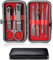 Nail Clipper Manicure Set, 7 In 1 Stainless Steel Professional Pedicure Kit Nail Scissors Grooming Kit with Black PU Leather Case for Travel & Home Use (Red Leather)
