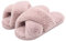 Fadezar Pantofole Peluche Donna Ciabatte da Casa Comode Invernali Moda Scarpe Sandali Slippers Rosa EU 39/40