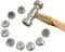 MegaCast 9 Interchangeable Faces Alloy Steel Texture Hammer with Wooden Handle, 8 Ounce, Silver