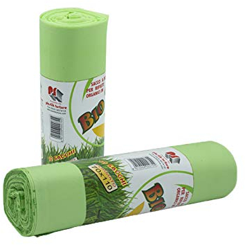 VIRSUS Sacchi Raccolta Umido e Organico cm 70x110 (110 Litri) 20 Pezzi biodegradabili e compostabili