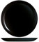 H&H premiere set 6 assiettes plates, verre, noir, 27cm