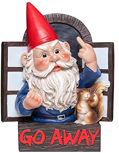 Grumps Go Away!,Big Go Away Gnome With Amazing Detail,Large Rude Garden Gnomes,Waterproof Resin For Yard Lawn Garden Decorations And Gift