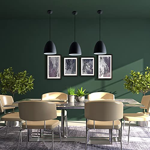 Paco Home Pendelleuchte Küchenlampe Hängelampe Esszimmer Esstischlampe Innen Gold Oder Weiß 1,5m Textilkabel Kürzbar E27, Leuchtmittel: ohne Leuchtmittel, Farbe: Anthrazit-Weiß