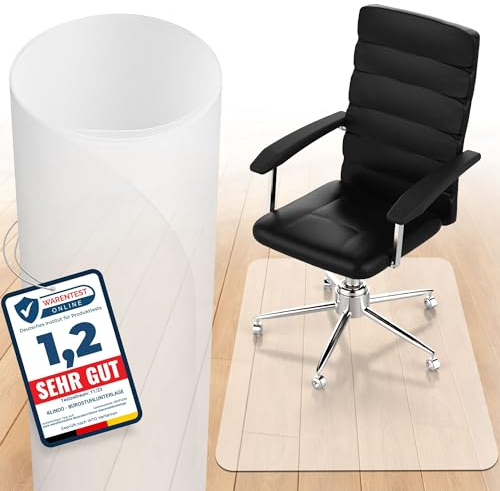 Bodenschutzmatte | Bürostuhl Unterlage in milchweiß | rutschfest und Kratzfest | Made in Germany (60x120cm)