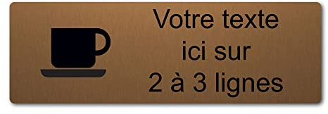 Mygoodprice Placa grabada personalizada con logotipo de la taza, 30 x 10 cm, personalizada de 1 a 3 líneas bronce