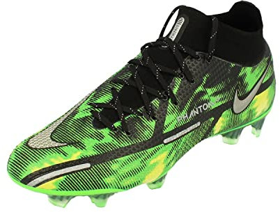 NIKE Phantom GT2 Elite DF SW FG Mens Football Boots DM0731 Soccer Cleats (UK 12 US 13 EU 47.5, Black Metallic Platinum 003)