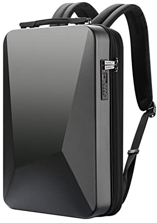 Elsegeod Sac à dos pour ordinateur portable de jeu avec port de charge USB et verrou TSA pour hommes, sac à dos d'affaires extensible à coque rigide pour ordinateur portable de 17,3 pouces,black
