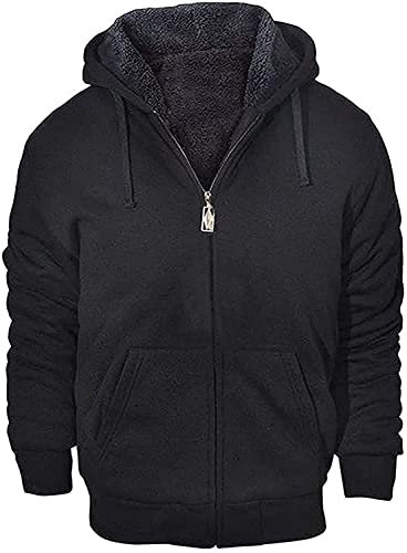 igeekwell Felpa Uomo con Cappuccio e Zip e Fodera in Pile da(0652 Black L)