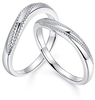 KnSam Echtschmuck Ring Ehering 950 Platin, Verlobungsring Schräg Solitärring Eheringe Gr.63 (20.1)