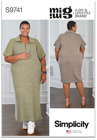 SIMPLICITY SS9741W3 Women's Knit Dress in Two Lengths by Mimi G Style W3 (30W-32W-34W-36W-38W)